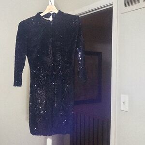 Nwt sequined mini open backed dress